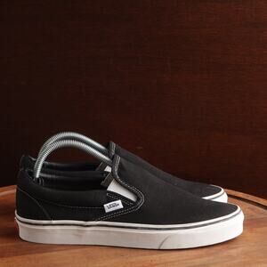 Vans Sneakers Unisex SZ M9 W10.5 BLK Classic Slip On Canvas Skate Low Shoes NWOB